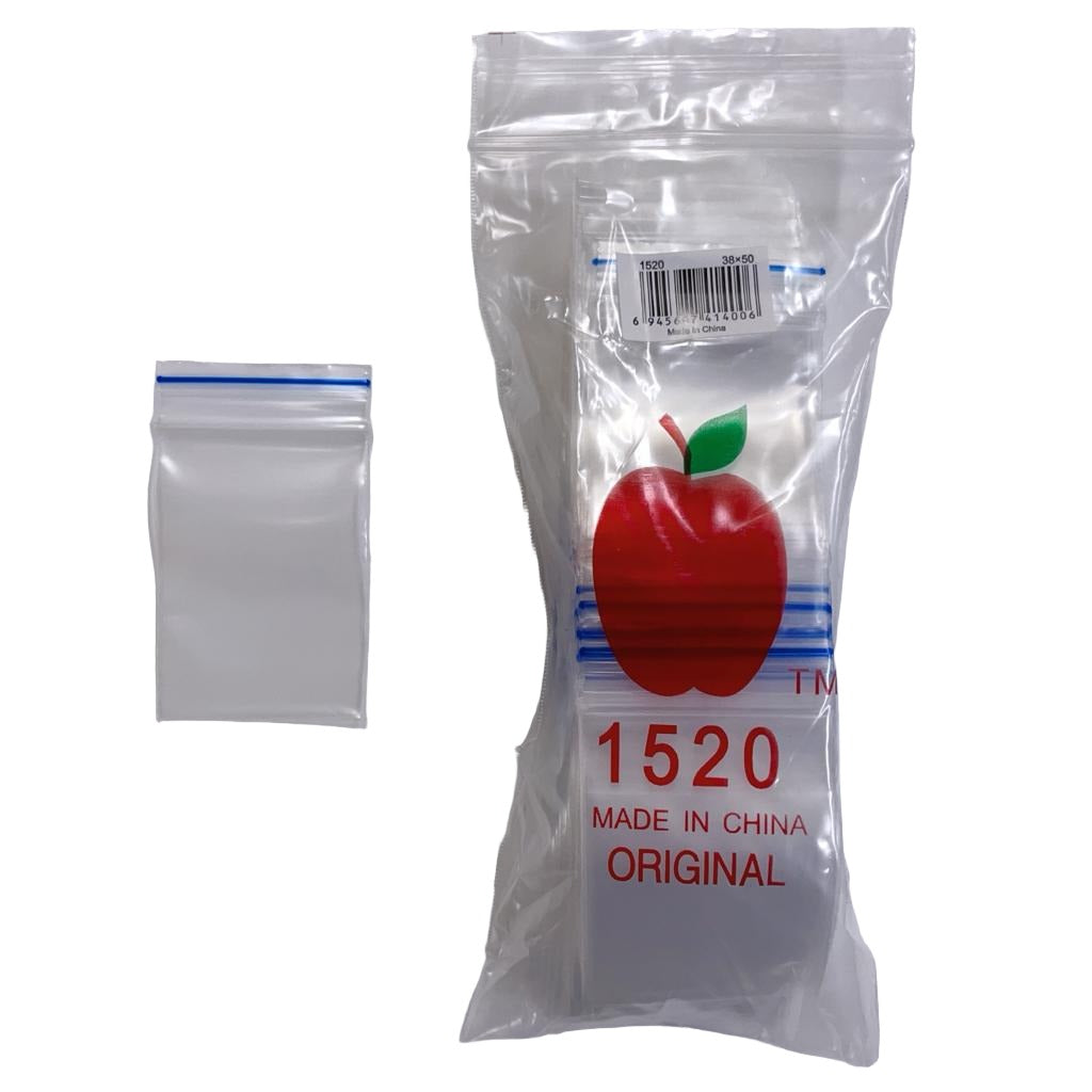 Apple Ziplock 1520 Bags 38mm X 50mm 100PK