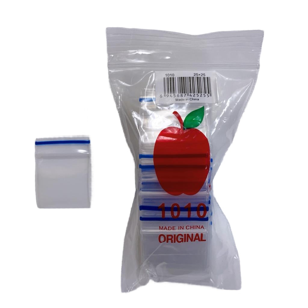 Apple Ziplock 1010 Bags 25mm X 25mm 100PK (Bag of 10)
