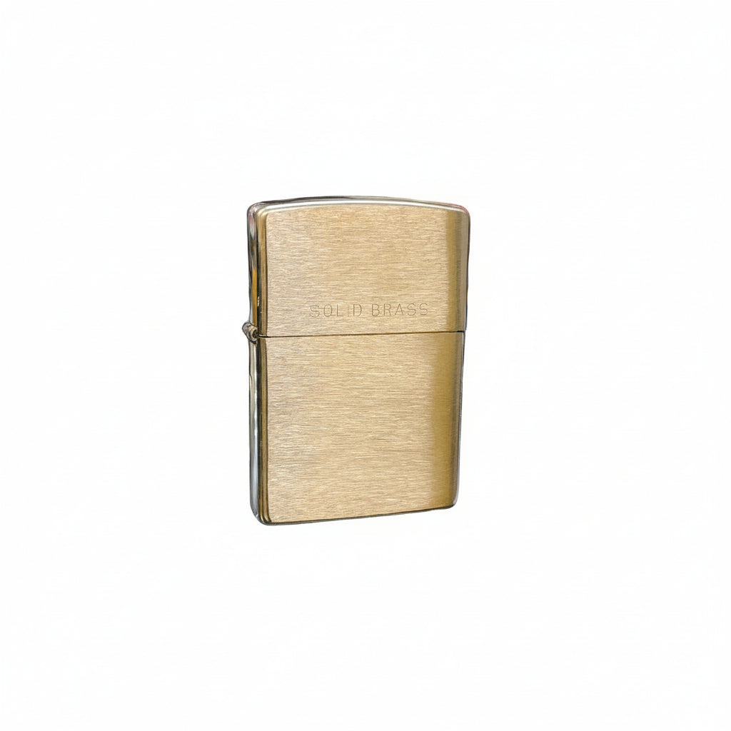Zippo 204 Brushed Brass With Fluid & Flints