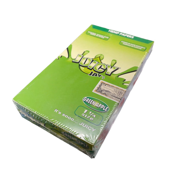 Juicy Jay's 1 1/4 Size Hemp Papers 24PK Green Apple
