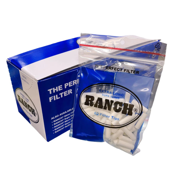 Ranch Extra Long Supa Slims Filters 80PK (Box of 12)