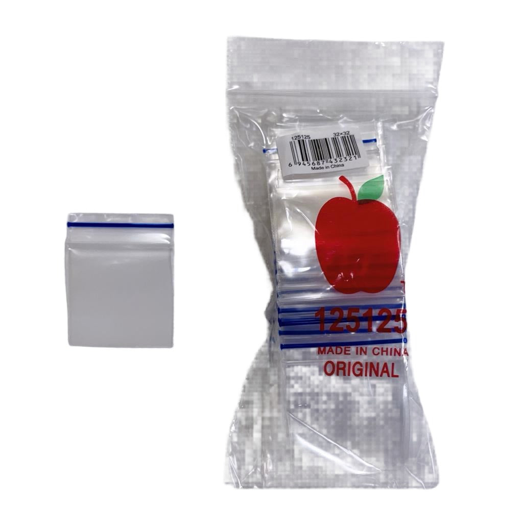 Apple Ziplock 125125 Bags 32mm X 32mm 100PK (Bag of 10)