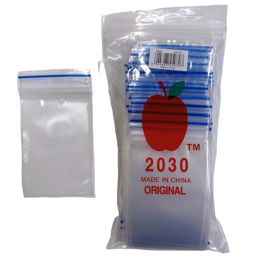 Apple Ziplock 2030 Bags 50mm X 70mm 100PK