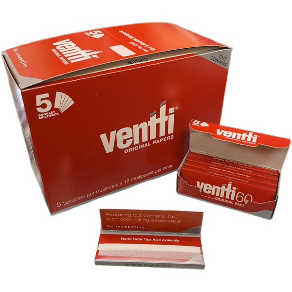 Ventti Original Rolling Papers Multipack 5x60 Leaves (Box of 18)