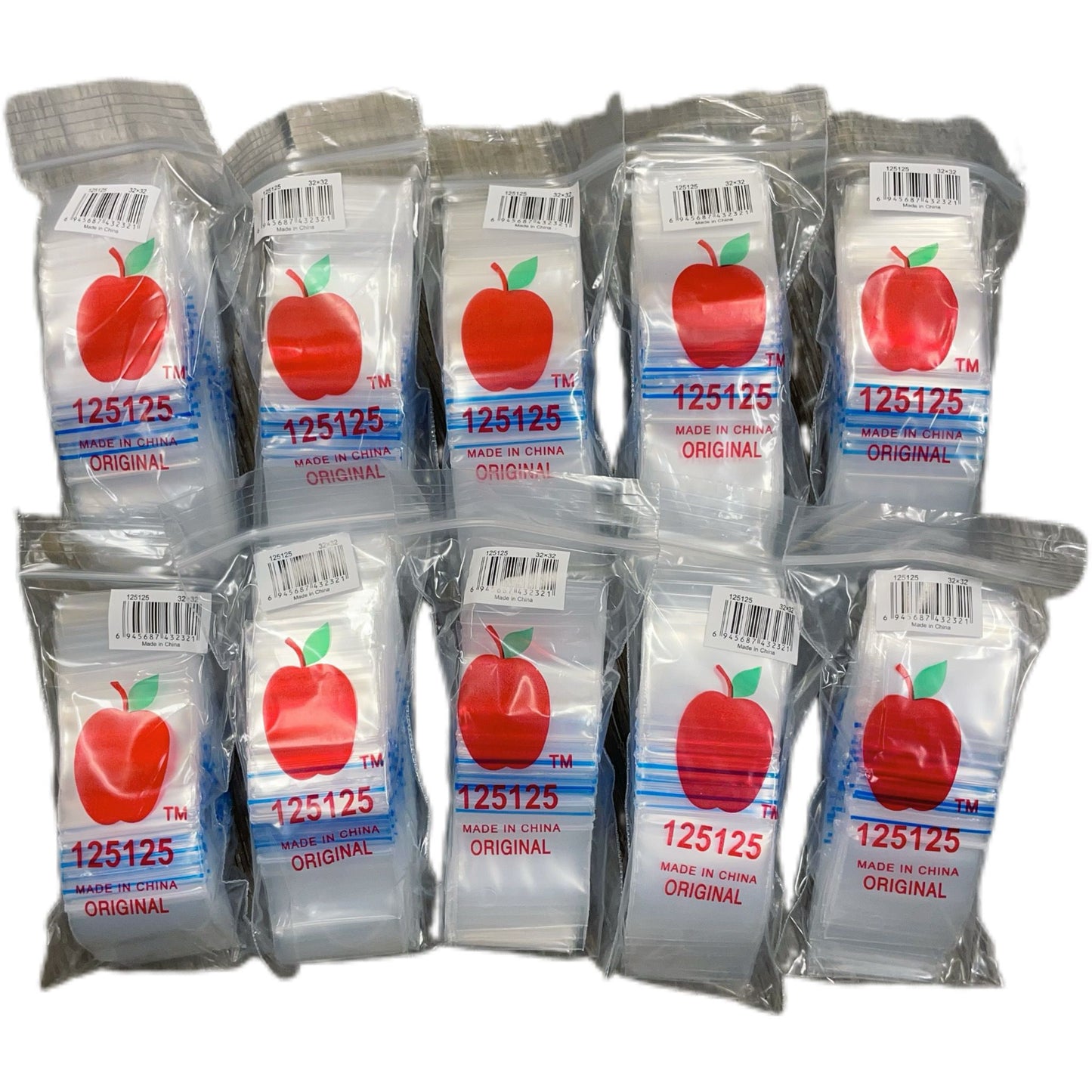 Apple Ziplock 125125 Bags 32mm X 32mm 100PK (Bag of 10)