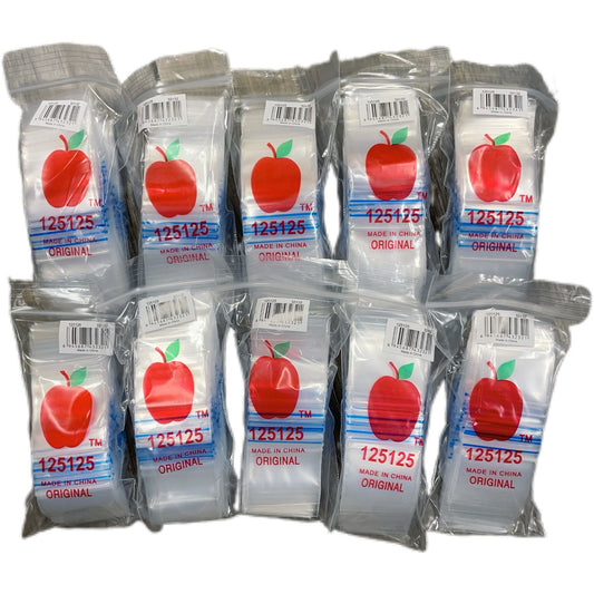 Apple Ziplock 125125 Bags 32mm X 32mm 100PK (Bag of 10)