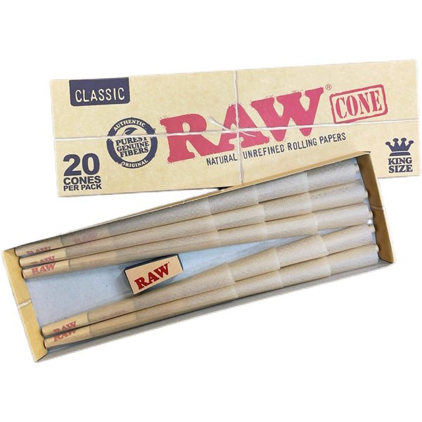 RAW Classic King Size Pre-Rolled Cones 20PK