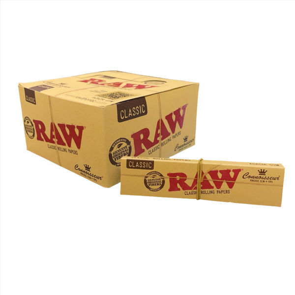 RAW Classic King Size Slim Papers With Tips 24PK