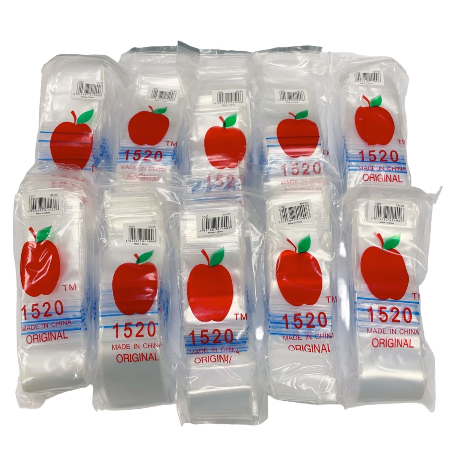 Apple Ziplock 1520 Bags 38mm X 50mm 100PK (Bag of 10)