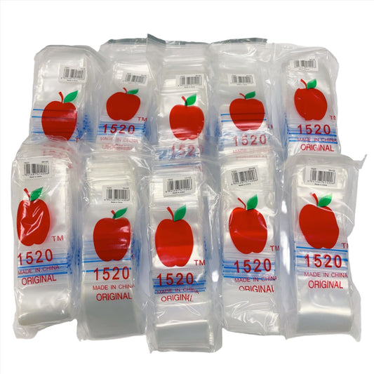 Apple Ziplock 1520 Bags 38mm X 50mm 100PK (Bag of 10)