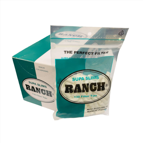 Ranch Supa Slims Filters 130PK (Green)(Box of 12)