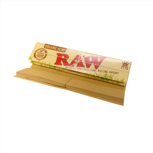 RAW Organic Hemp King Size Slim Papers With Tips