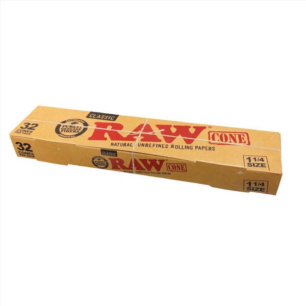 RAW Classic 1 1/4 Size Pre-Rolled Cones 32PK