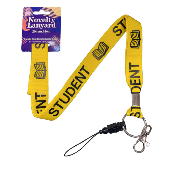 Yellow 'STUDENT' lanyard