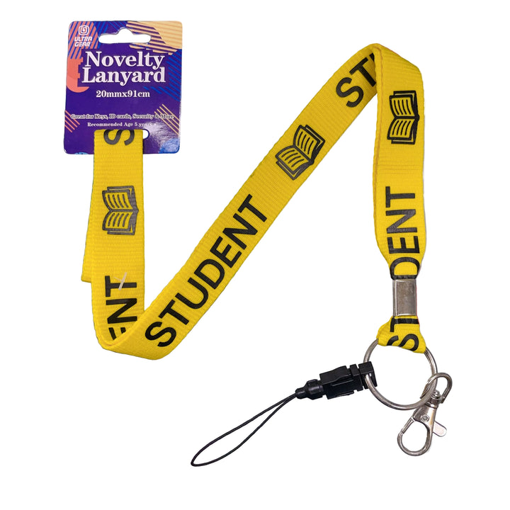 Yellow 'STUDENT' lanyard